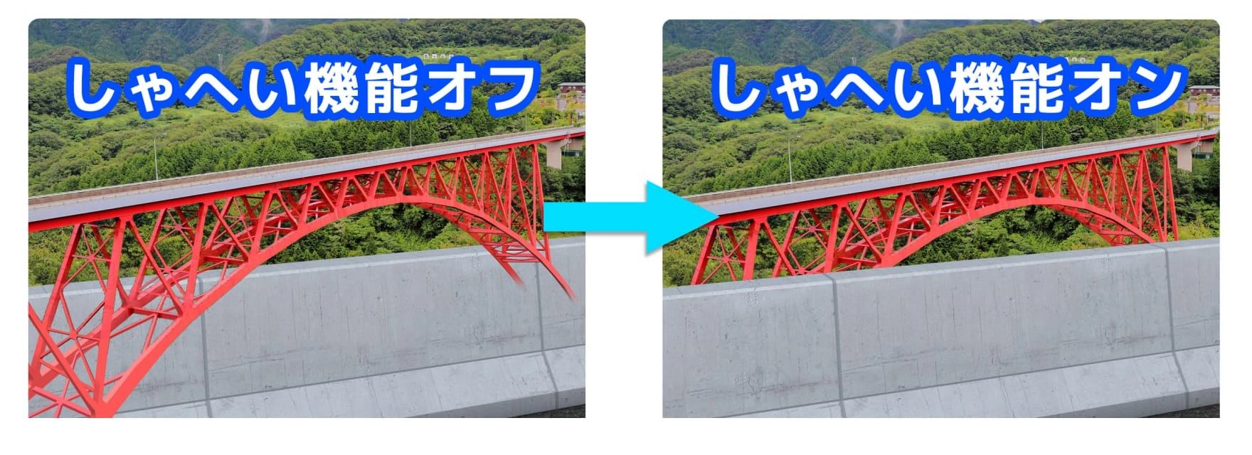 しゃへい機能の説明画像: ARオブジェクトと手前のしゃへい物の奥行き関係を示す